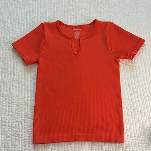 Cotton Candy Bright Orange Short Sleeve Top